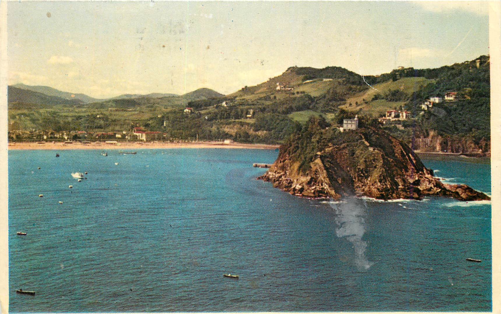CPM San Sebastian Ile de Sainte Claire et Plage de Ondarreta
