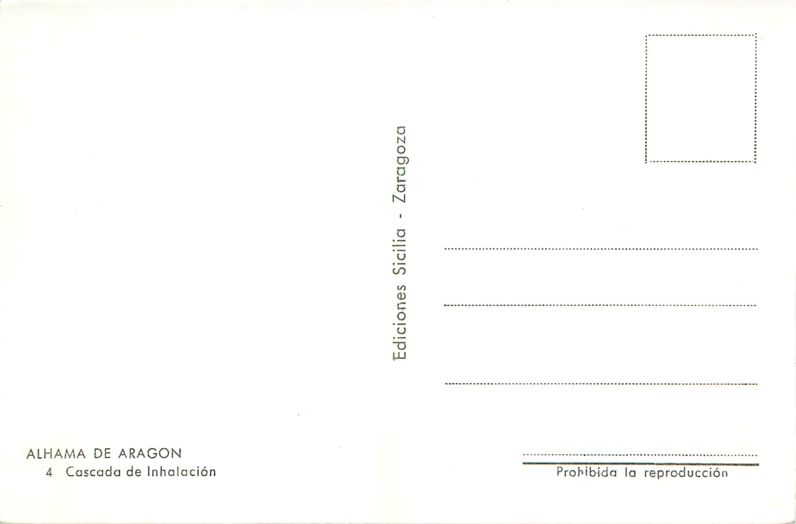 CPM Alhama de Aragon Cascada de Inhalacion — Rückseite