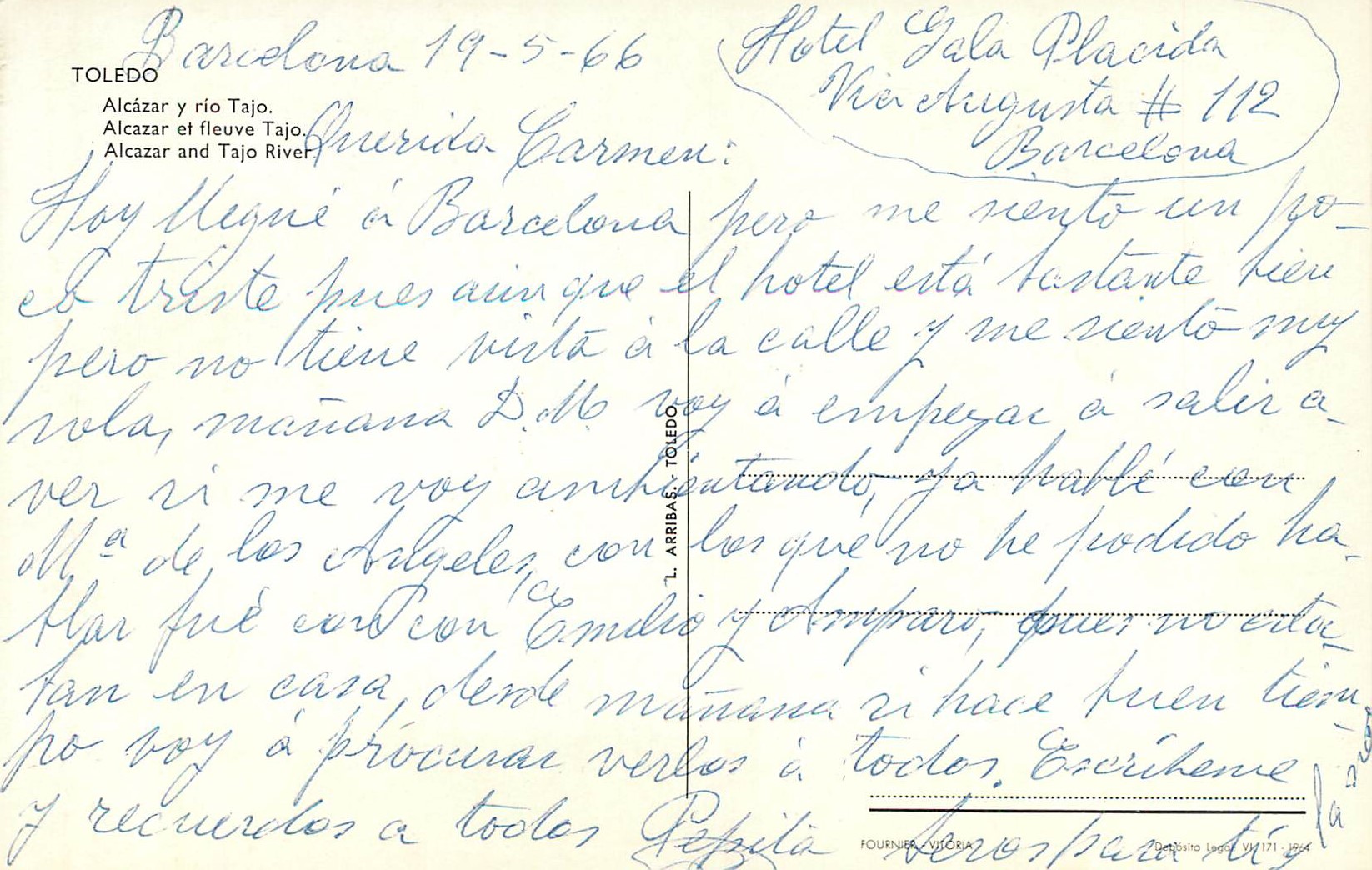 CPM Toledo Alcazar et fleuve Tajo — Rückseite