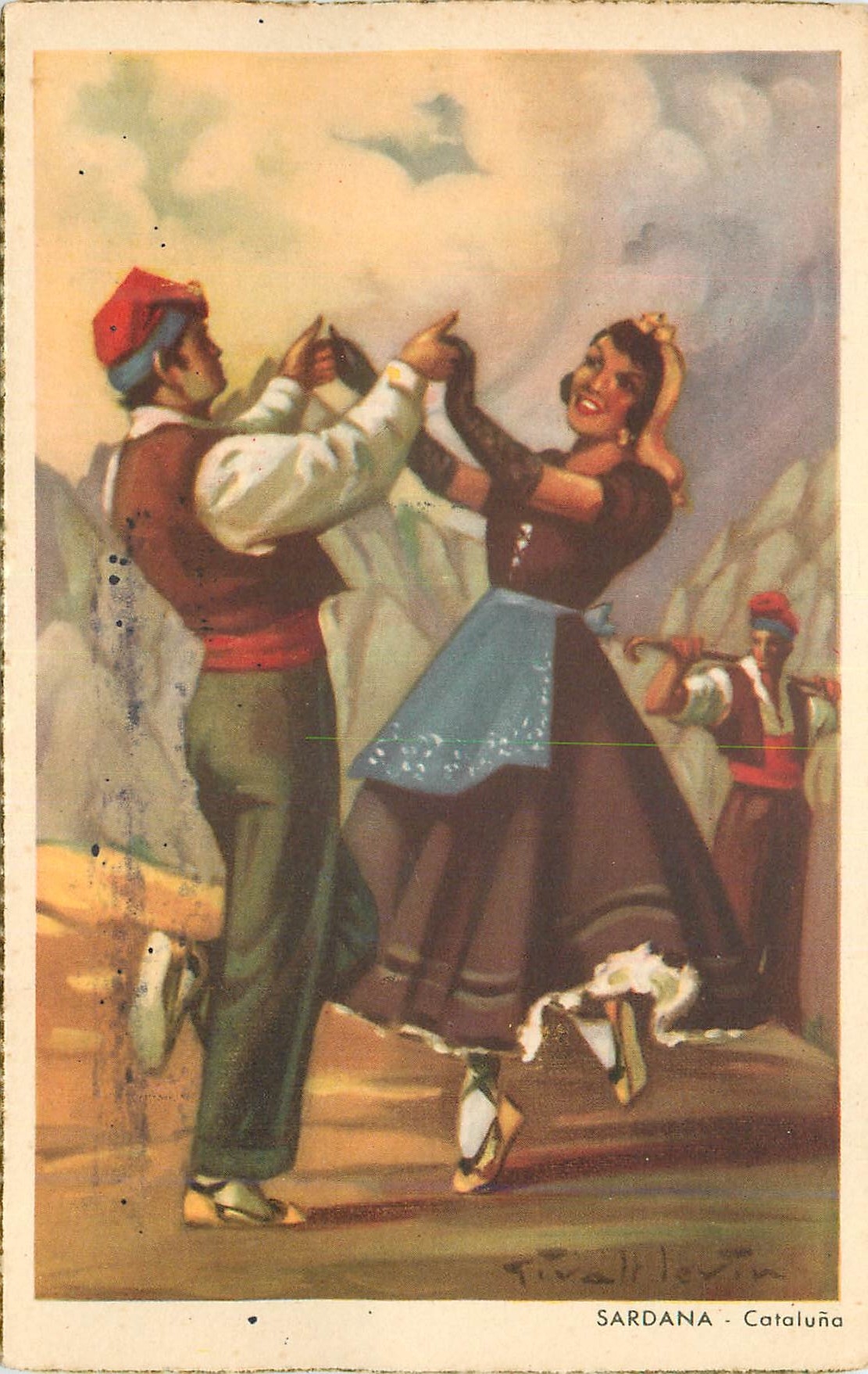 CPM Folklore Danse Espagne Sardana Cataluna