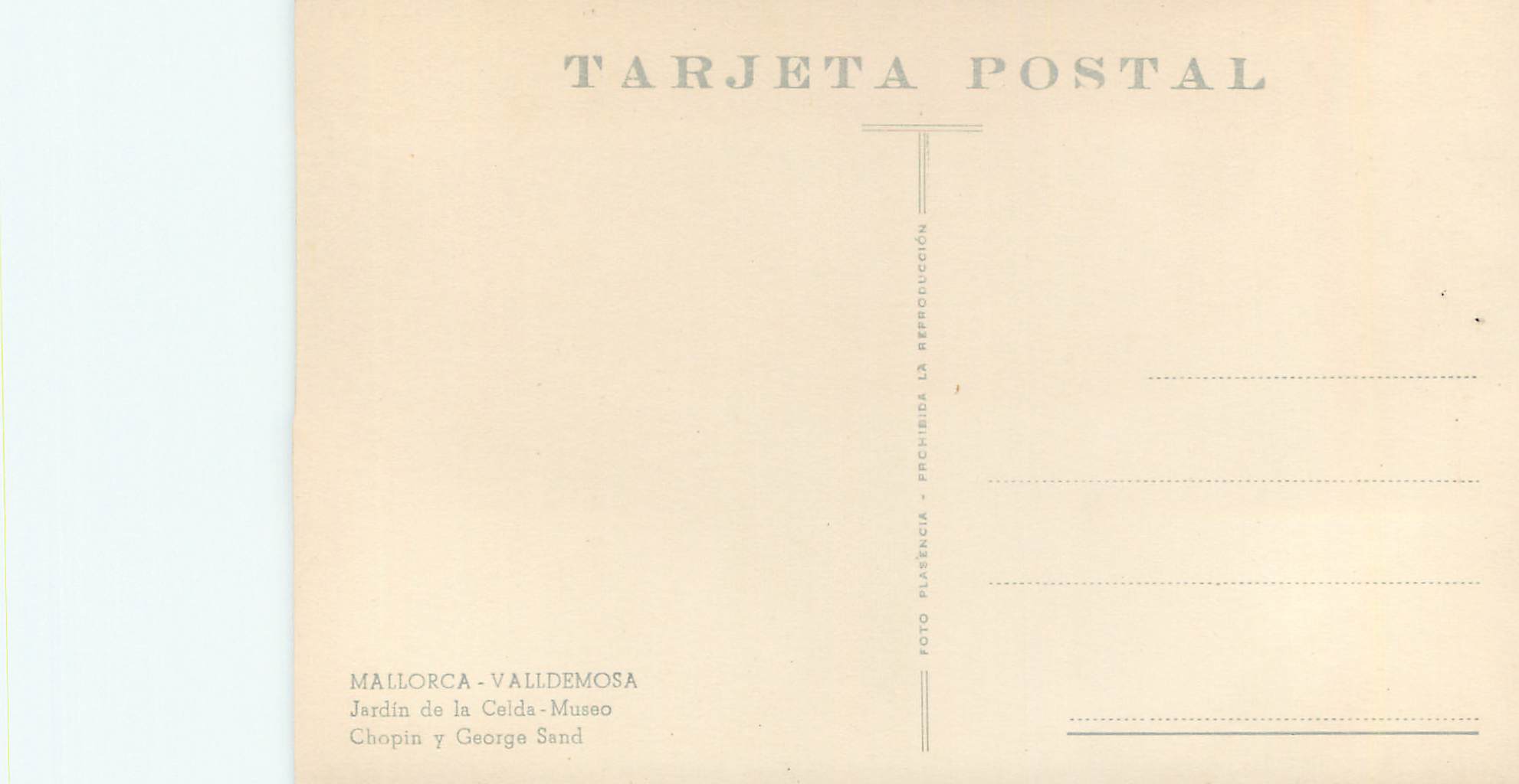 CPM Mallorca Valldemosa Jardin de la Colda Museo — Rückseite