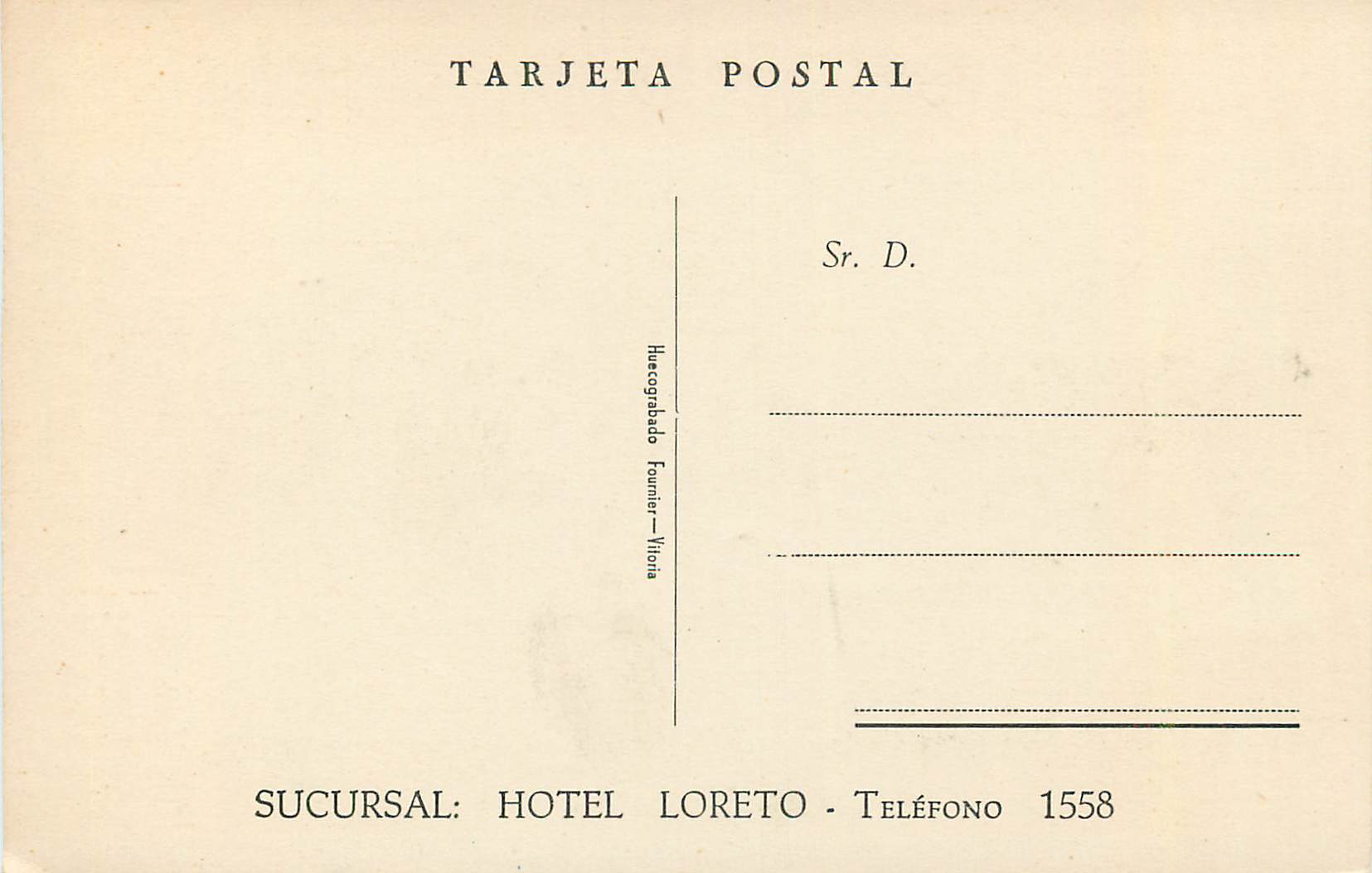 CPM Cadiz Hotel Roma Sucursal Hotel Loreto — Rückseite