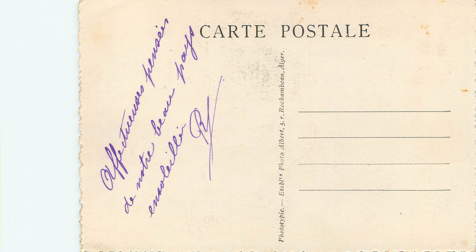 CPA Tunis le theatre Municipal — Verso