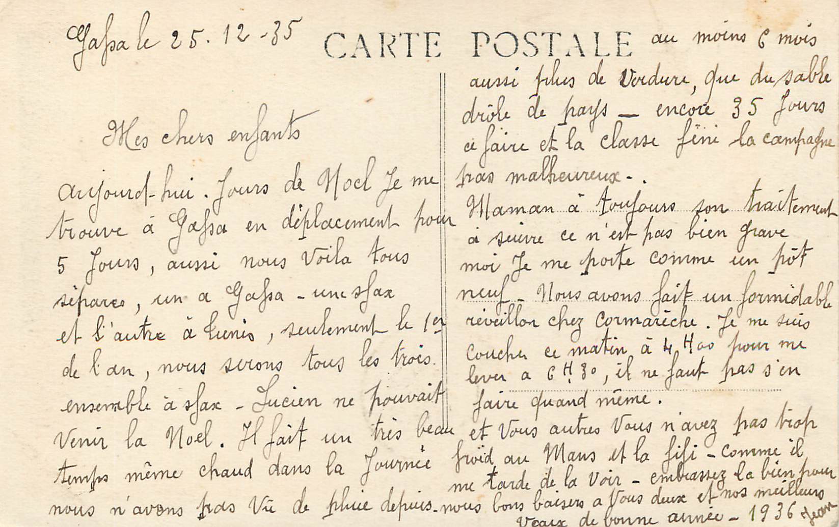 CPA Gafsa Dans la Citadelle — Verso