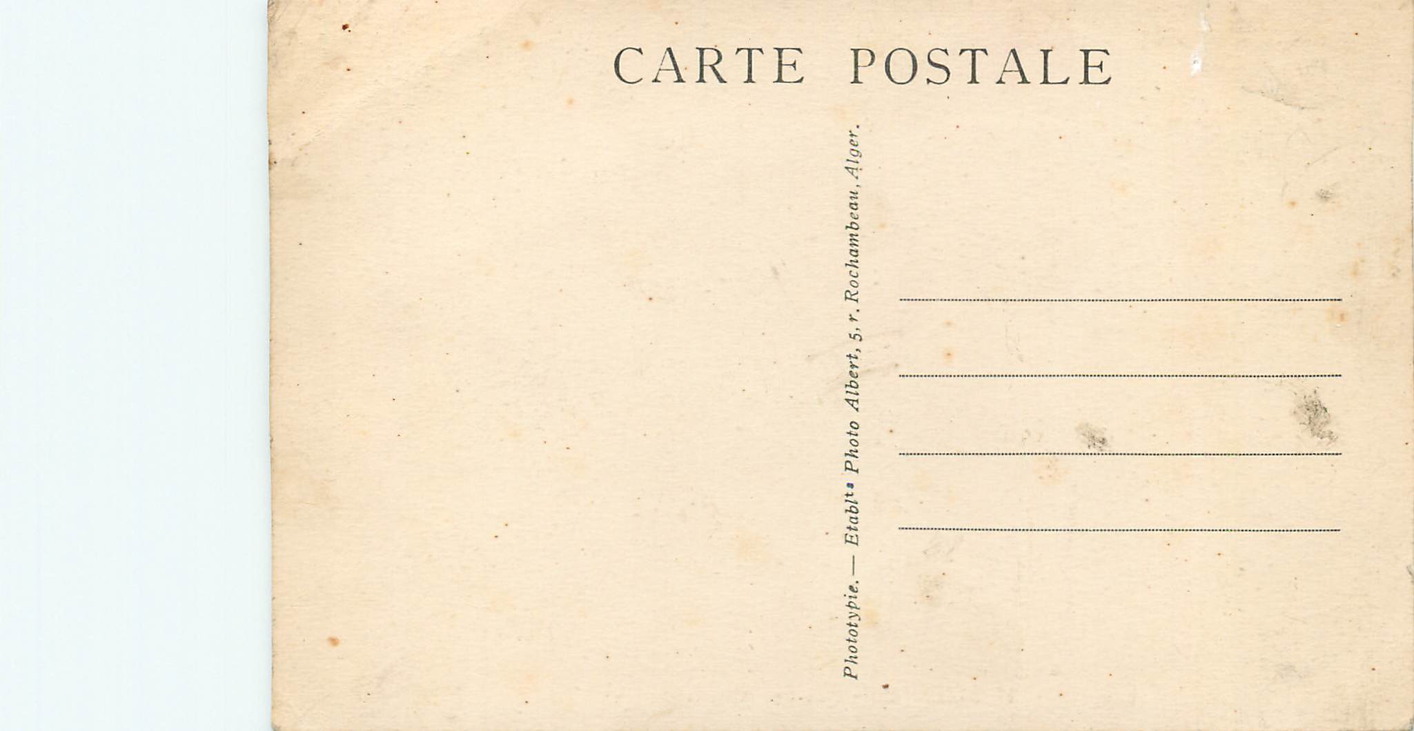 CPA Bizerte Rue des Aissaouas — Verso
