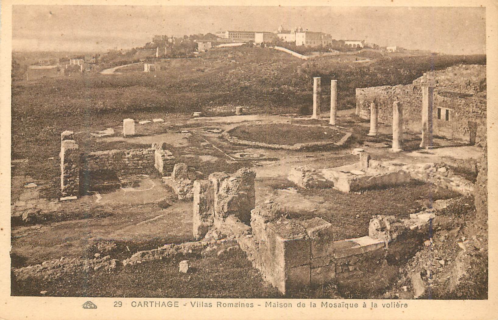 CPA Carthage Villas Romaines Maison de la Mosaique a la Voliere