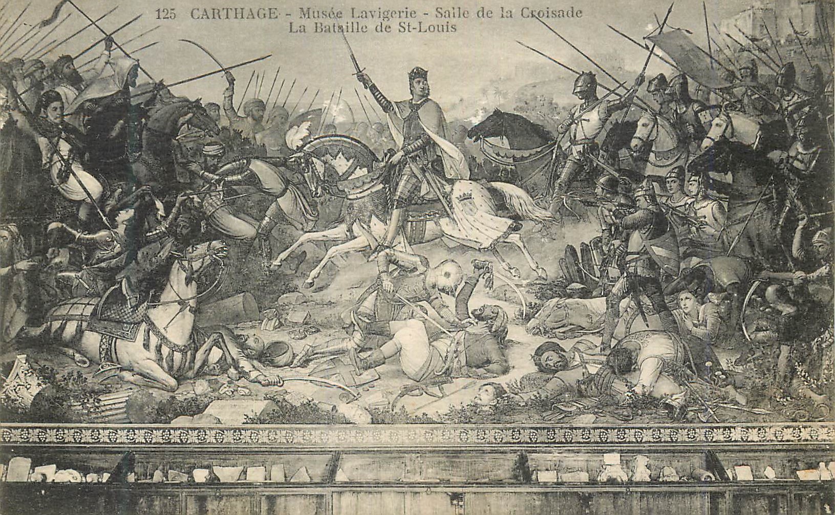 CPA Carthage Musee lavigerie Salle de la croisade La bataille de St Louis