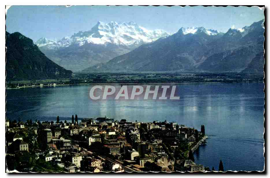 Suisse - Vaud - Montreux - Vu generale et les Dents du midi - CPA 