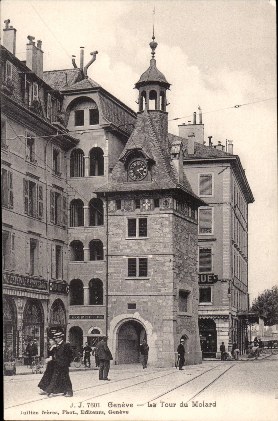 Suisse - Geneve - la Tour du molard - couple - horloge - CPA 