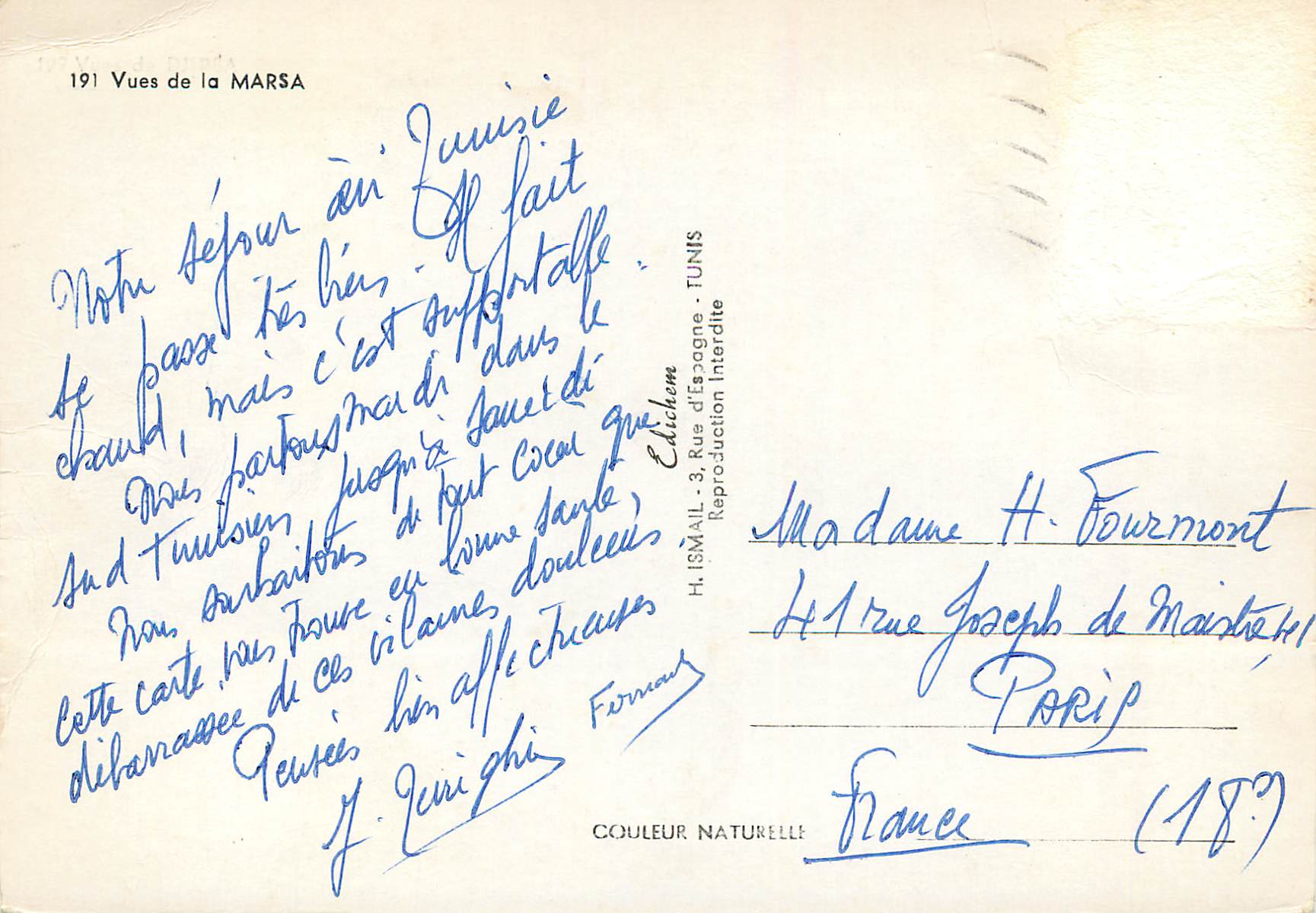 CPM Un sourire de La Marsa Chameau — Rückseite