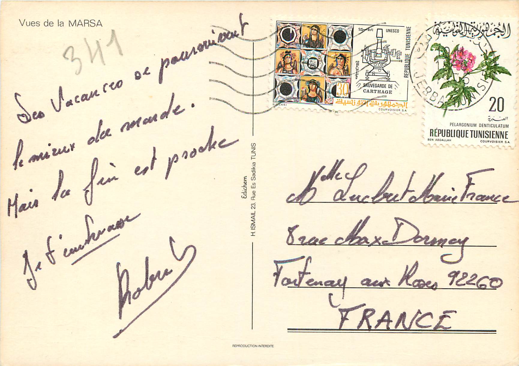 CPM Un sourire de La Marsa Chameau — Rückseite