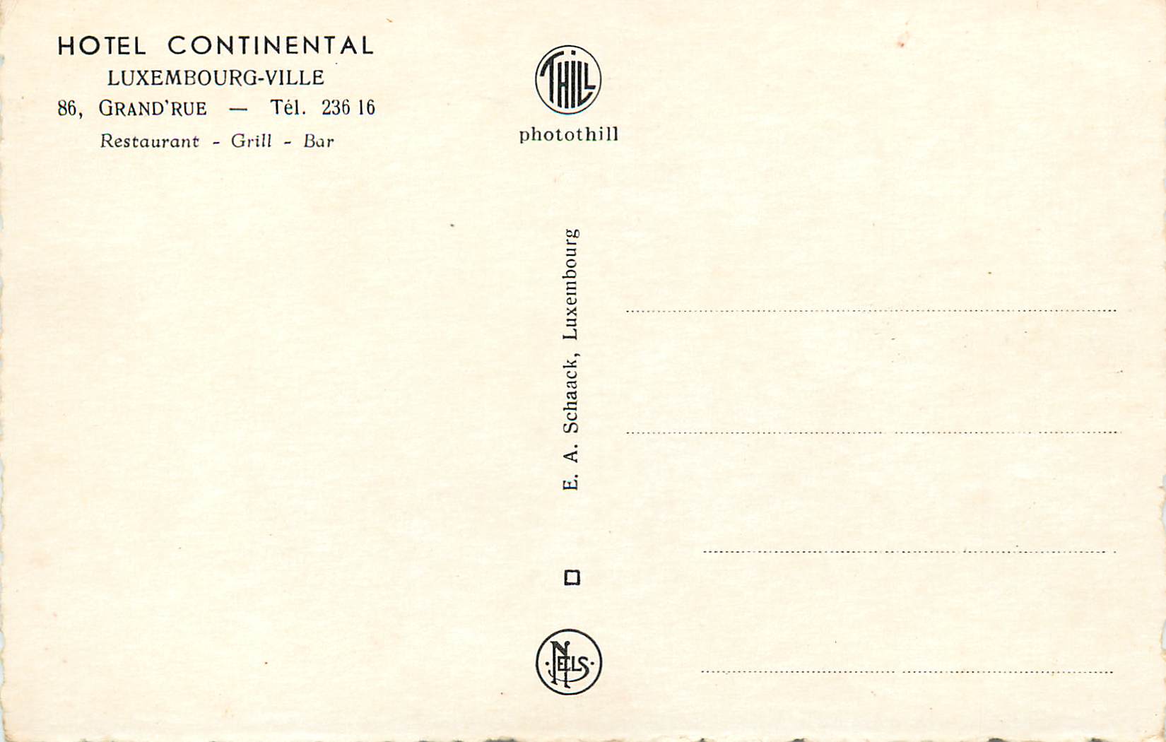 Hôtel Continental — Luxembourg-Ville — photothill — Rückseite