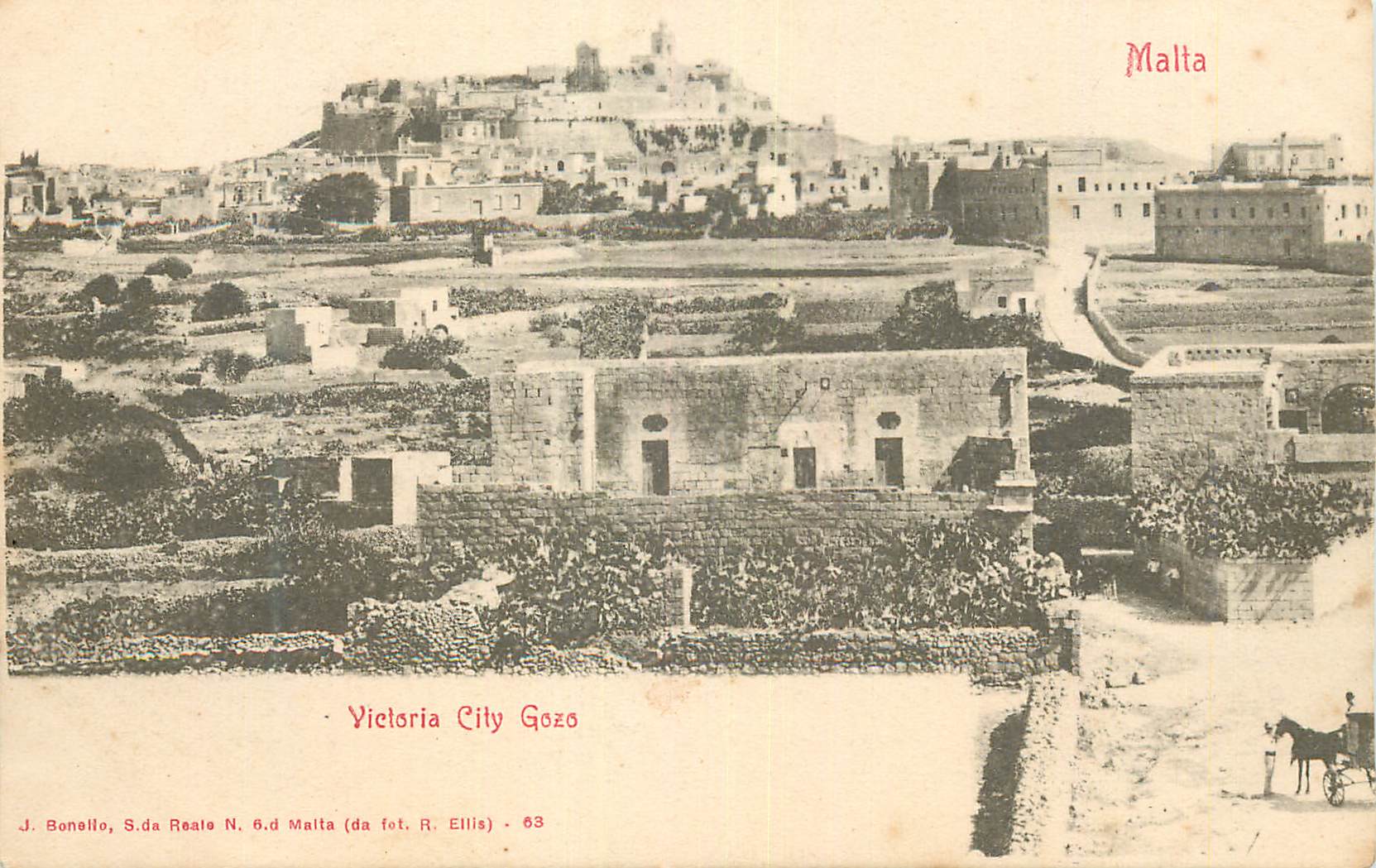 Victoria City Gozo — vue panoramique — J. Bonello, S.da Reale N. 6.d Malta (da fet. R. Ellis) - 63