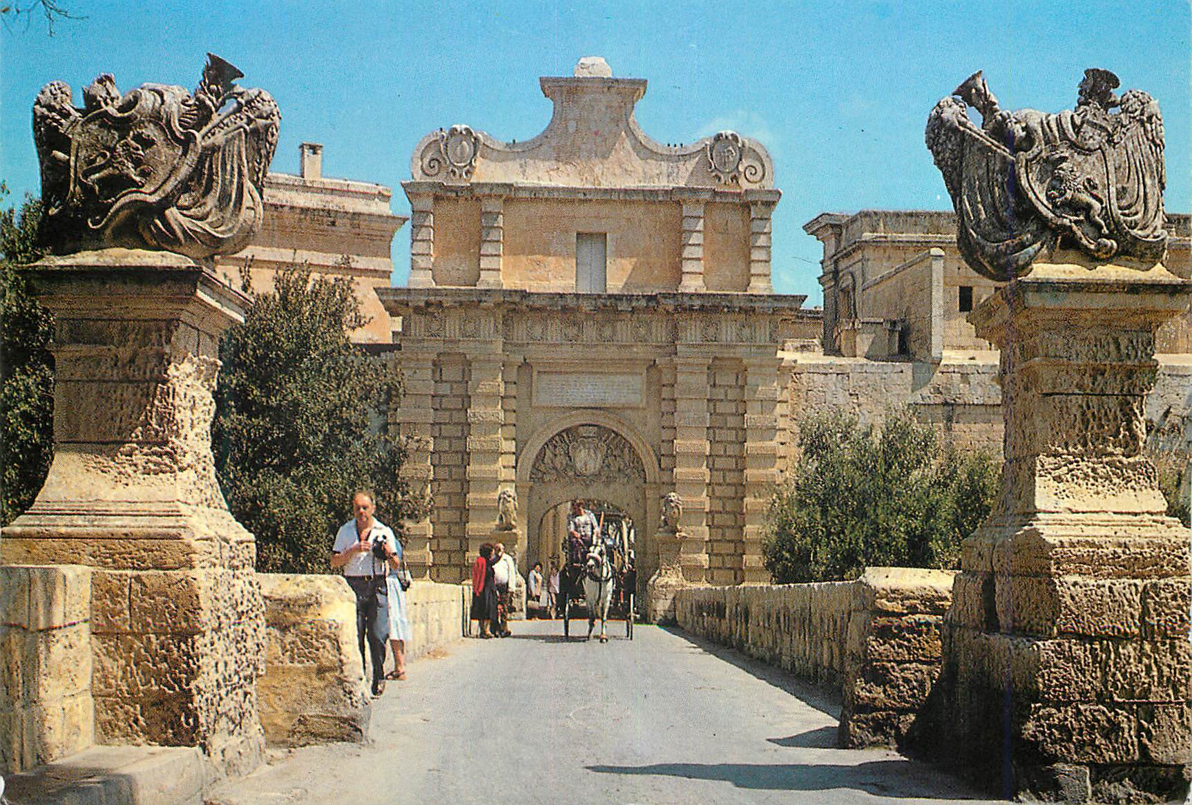 CPM Mdina Gate entrance to Mdina Malta 