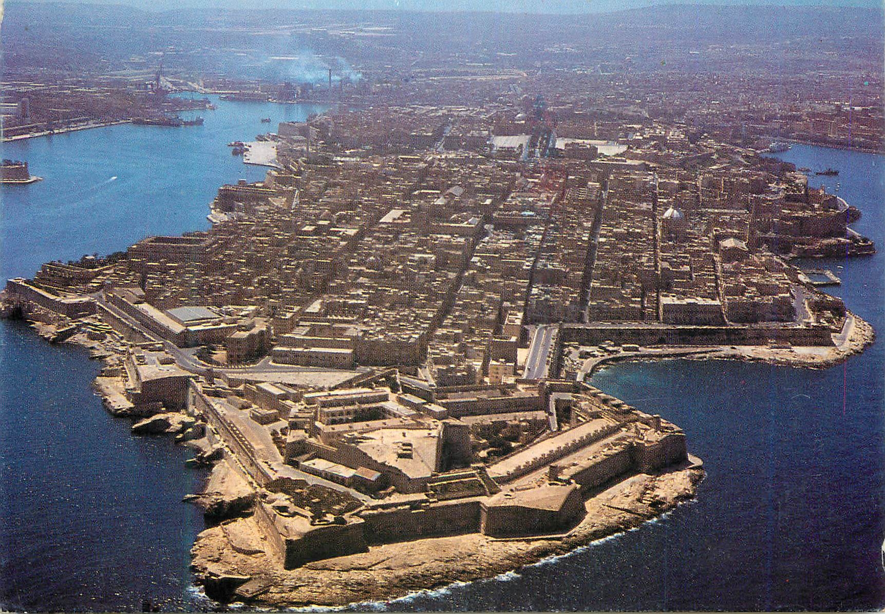 CPM Aerial view of Valletta Malta 
