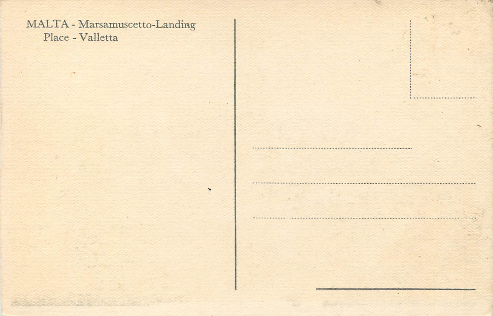 CPM Malta Marsamuscetto Landing Place Valletta  — Rückseite