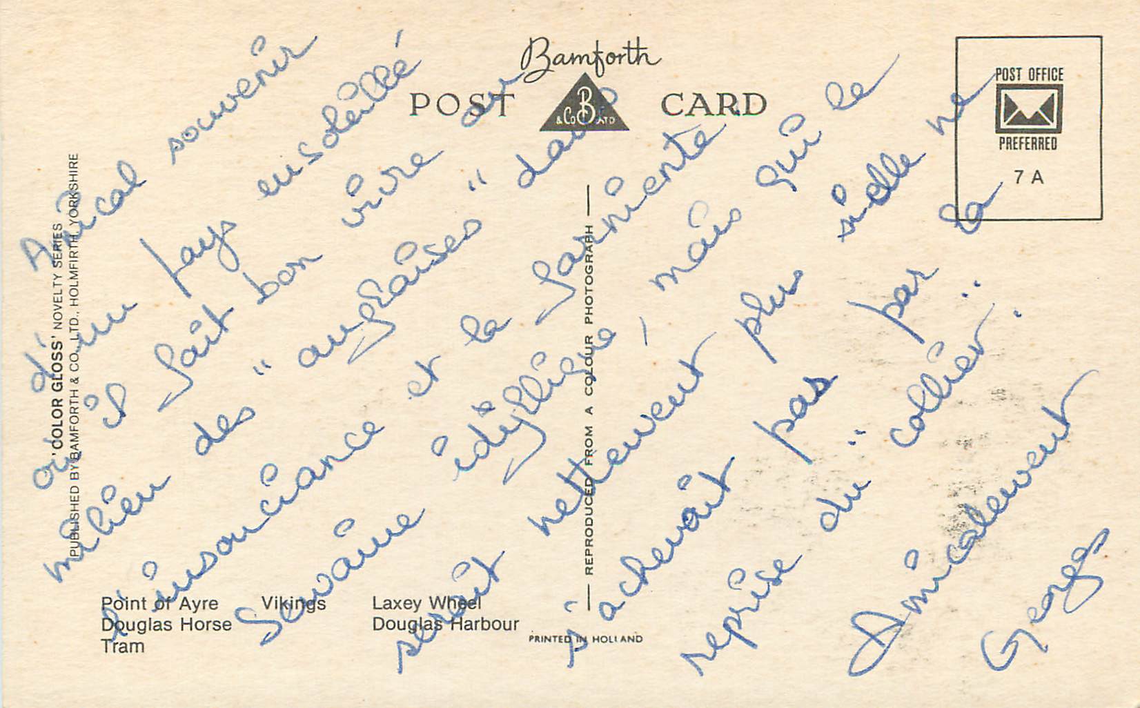 CPM Greeting from Isle of Man Viking Bateau — Rückseite