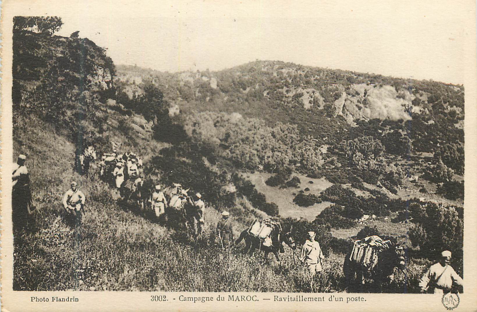 CPA Campagne du Maroc Rayitaillement d'un poste Militaria