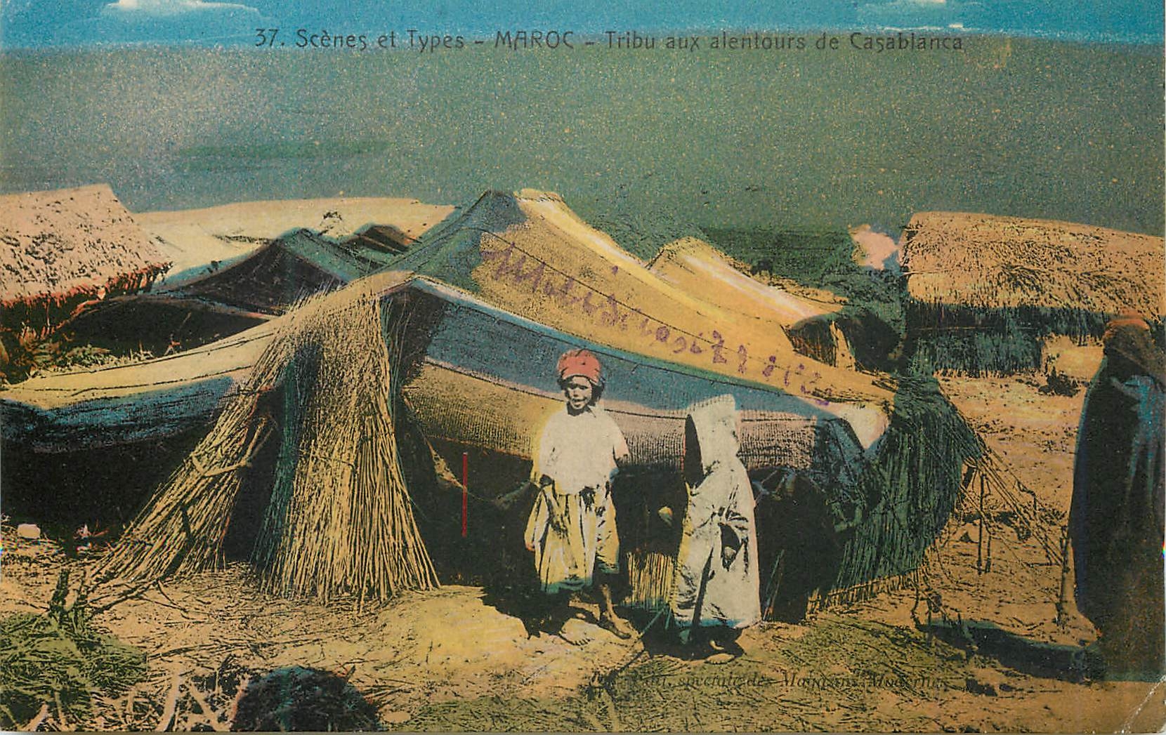 CPA Scenes et Types Maroc Tribu aux alentours de Casablanca 