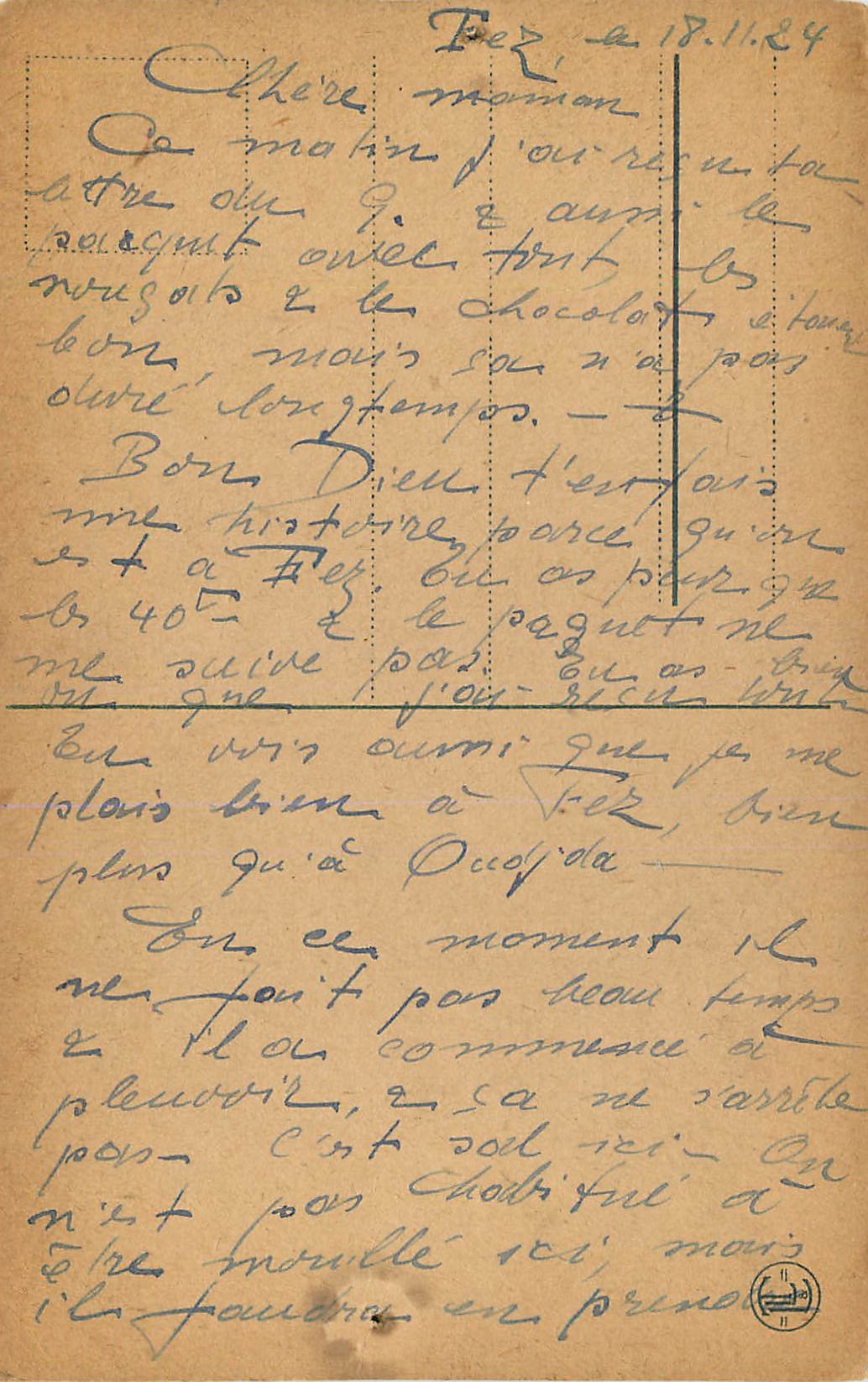 CPA Une rue — Verso