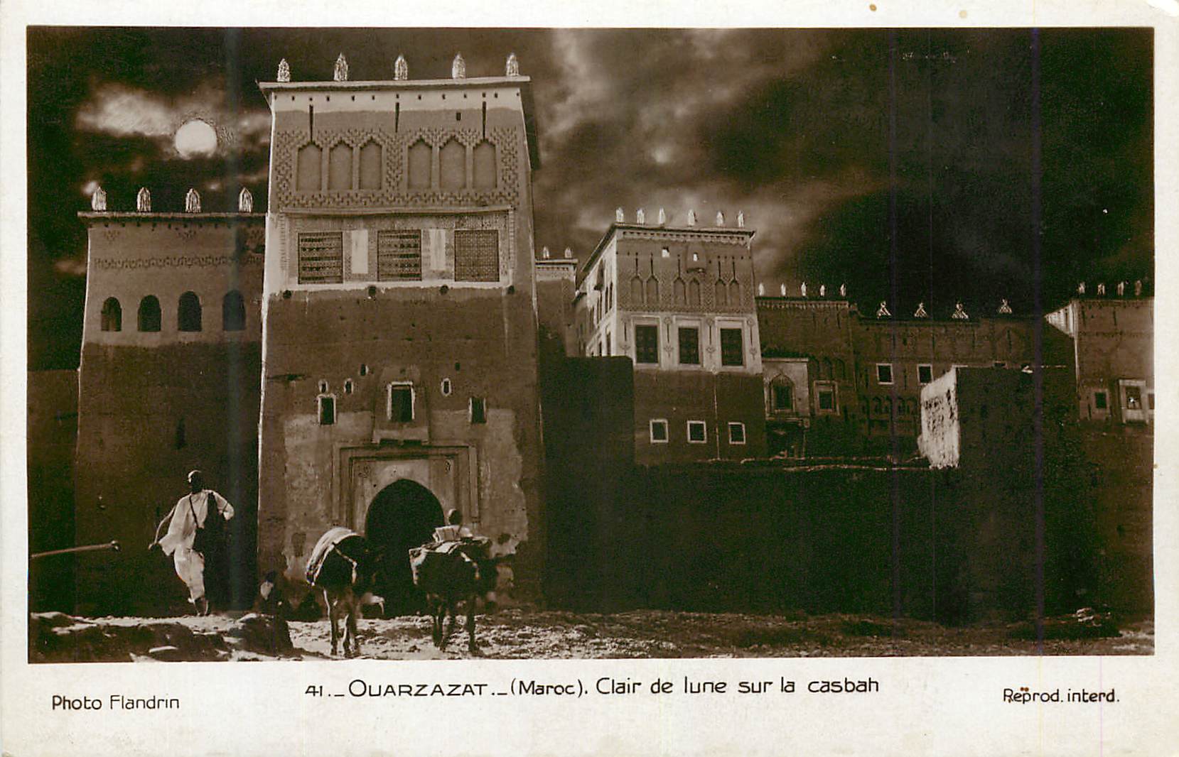 CPA Ouarzazat Maroc Clair de lune sur la casbah 