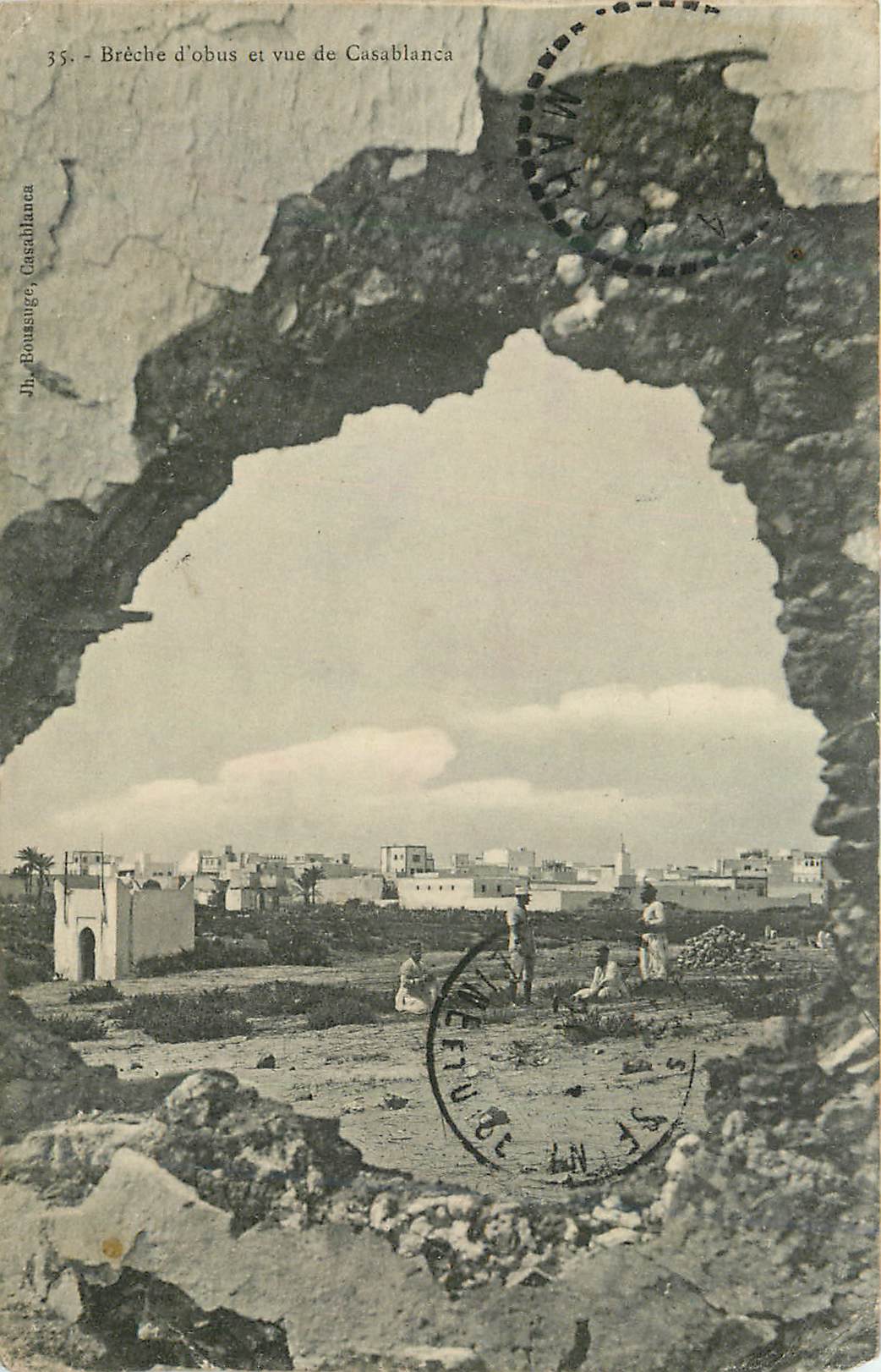 CPA Breche d'obus et vue de Casablanca 