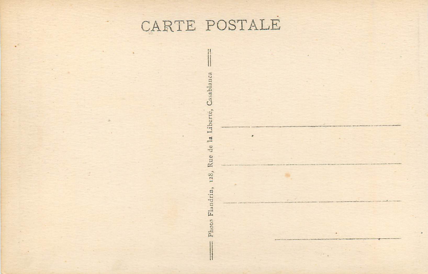 CPA Casablanca Le Parc Lyautey  — Verso