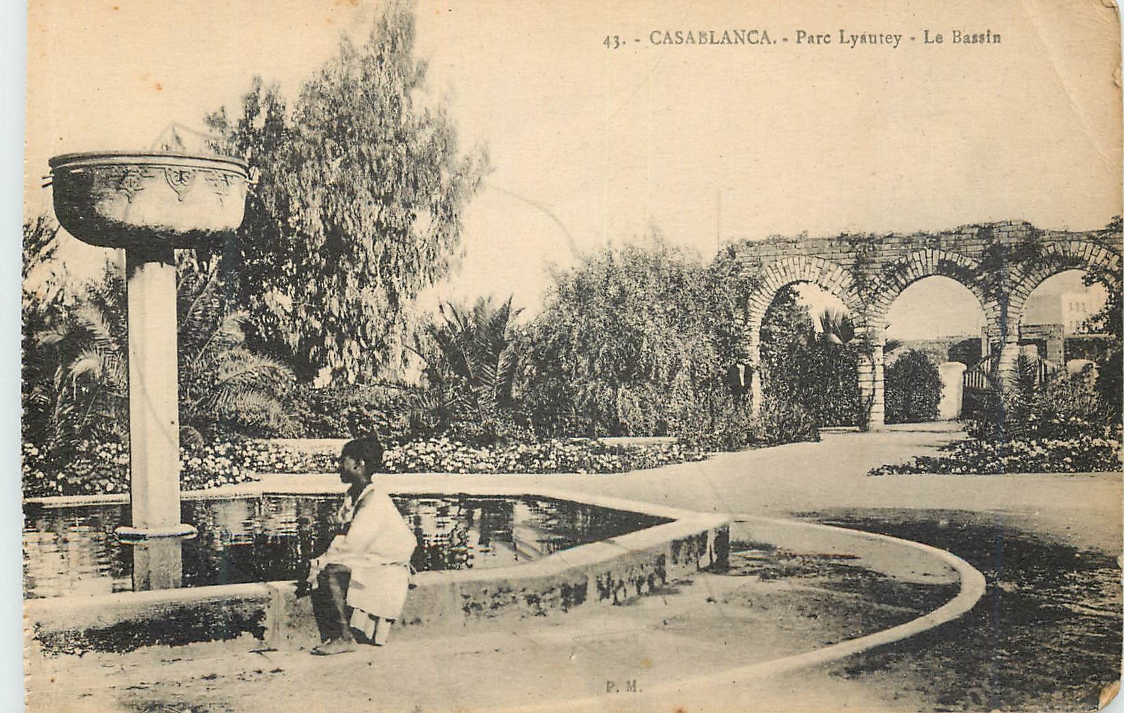 CPA Casablanca Parc Lyautey Le Bassin 