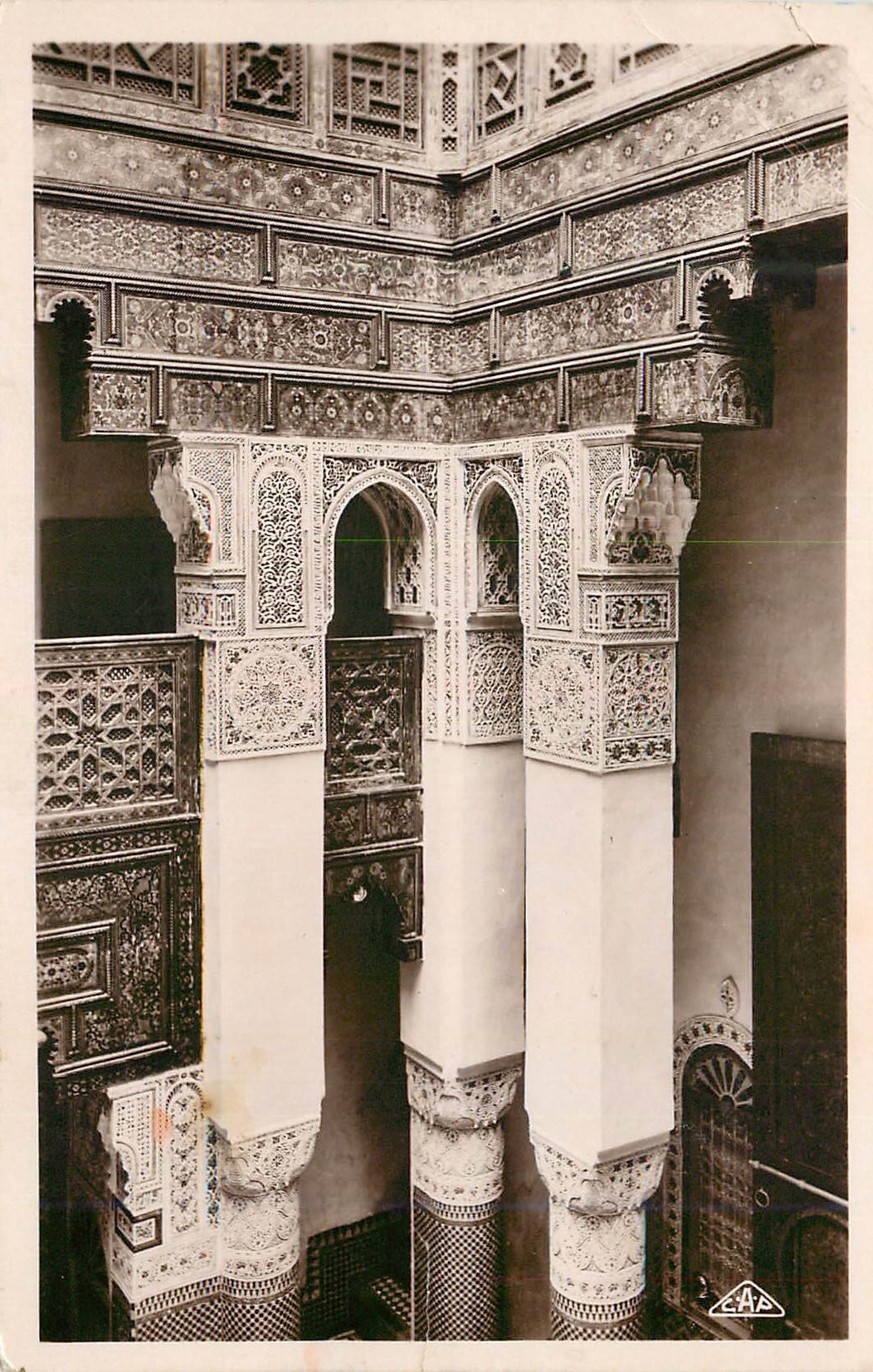 CPA Fes Motifs de decoration d'une riche habitation maroccaine 