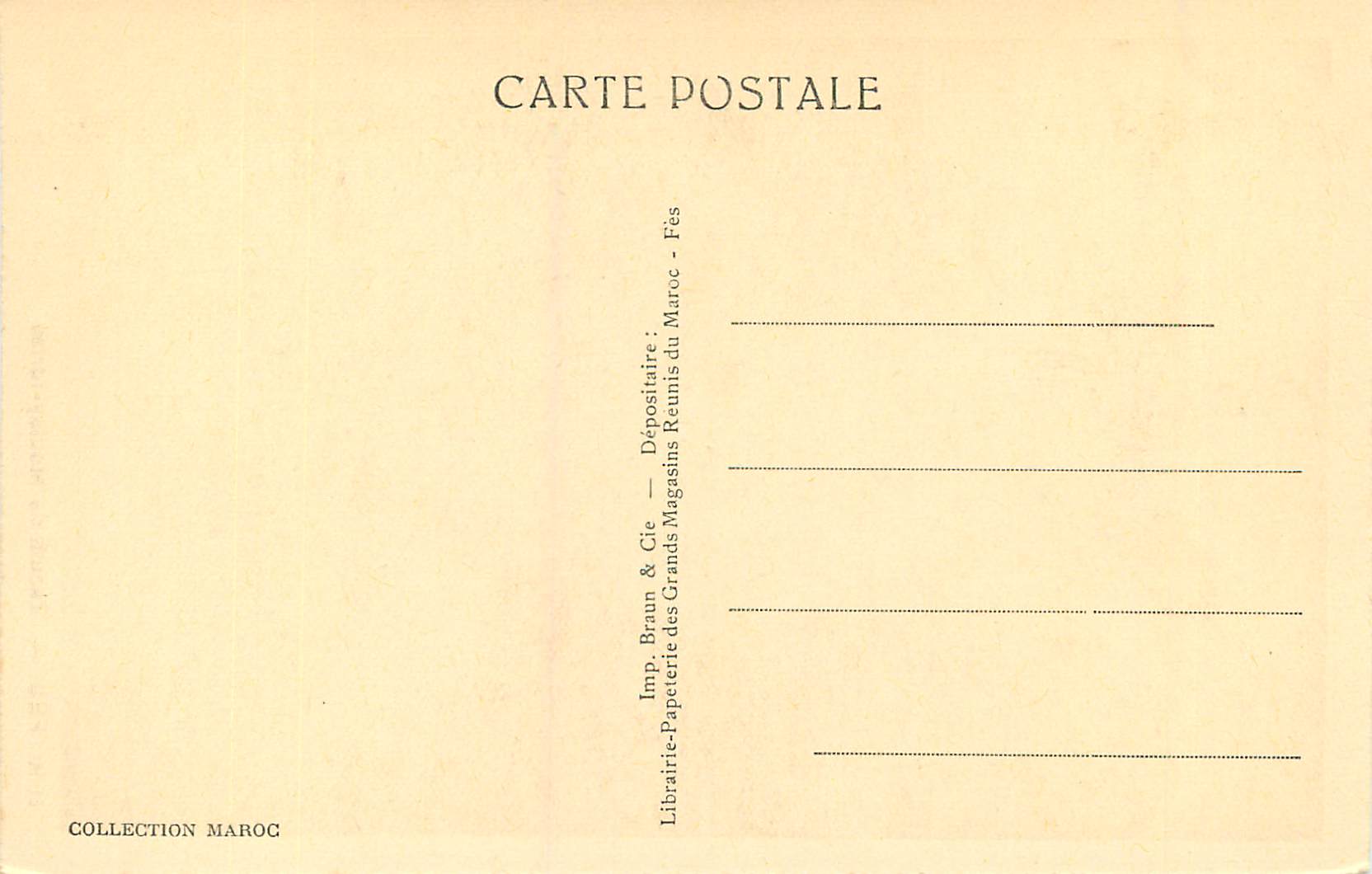 CPA Fes Zaouia de Moulay Idriss  — Rückseite