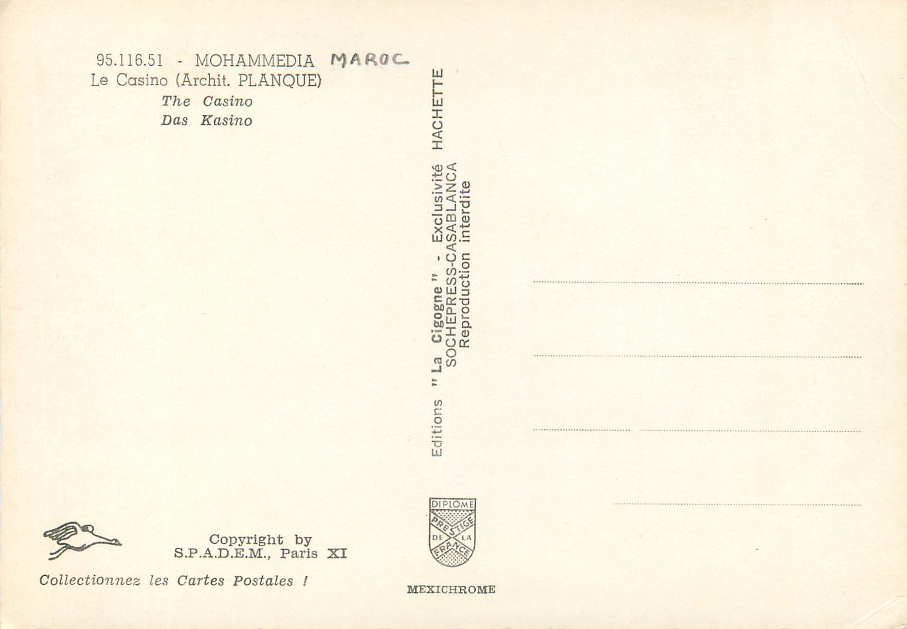 CPM Mohhamedia Maroc Le Casino  — Back