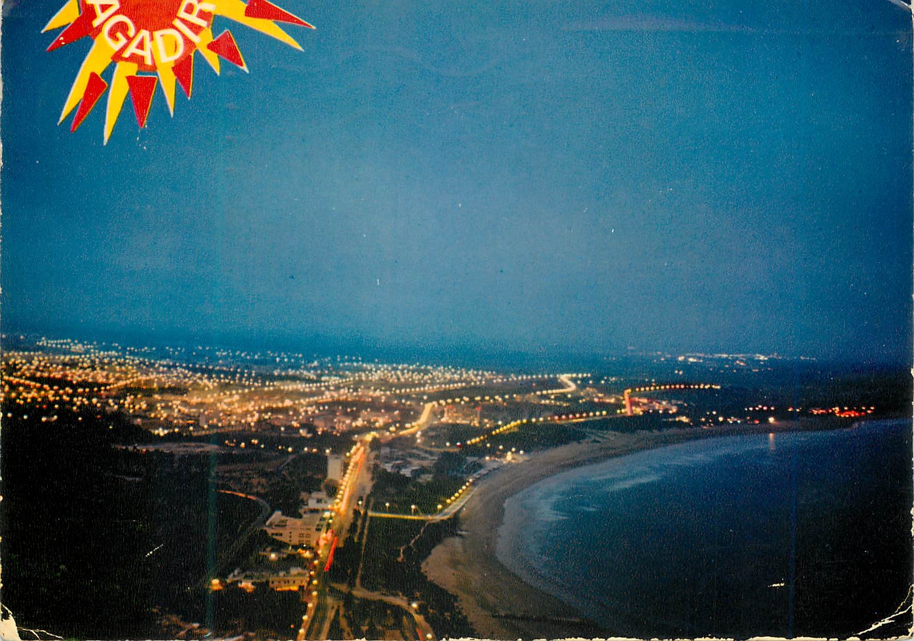 CPM Agadir Vue panoramique de la baie la nuit 