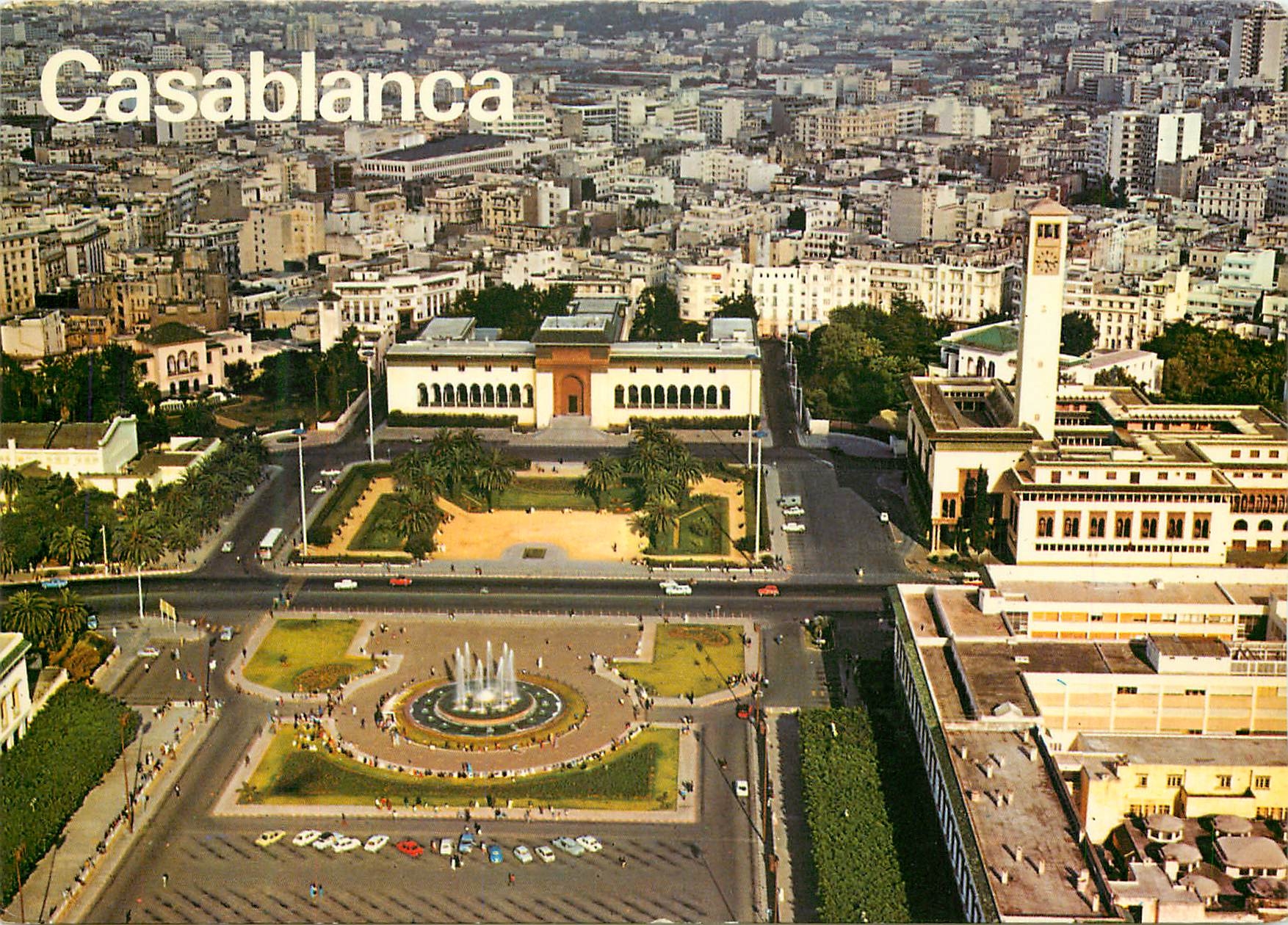 CPM Casablanca Vue aerienne Place des Nations Unies 