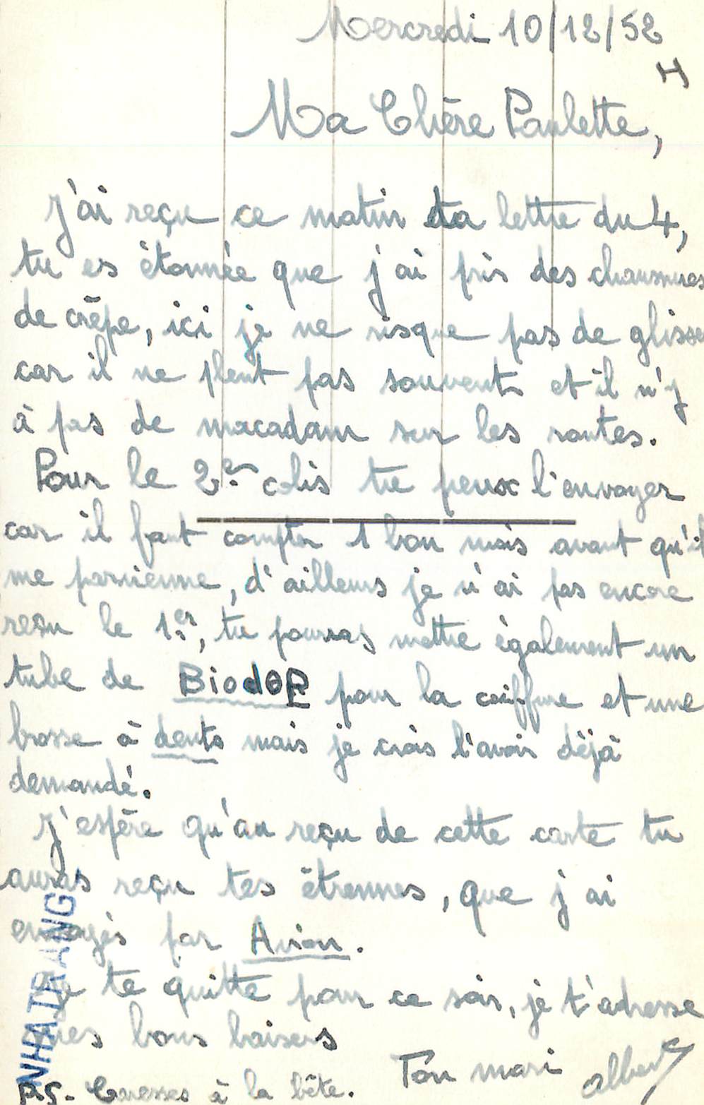 CARTE PHOTO Buffles — Rückseite