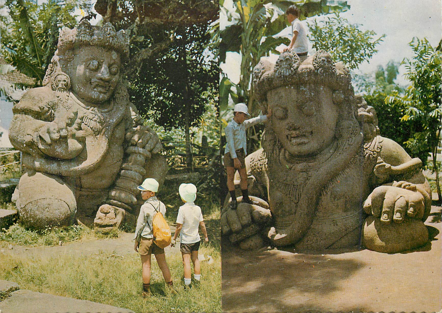 CPM Two twelve century old big statues near Malang City East Java 