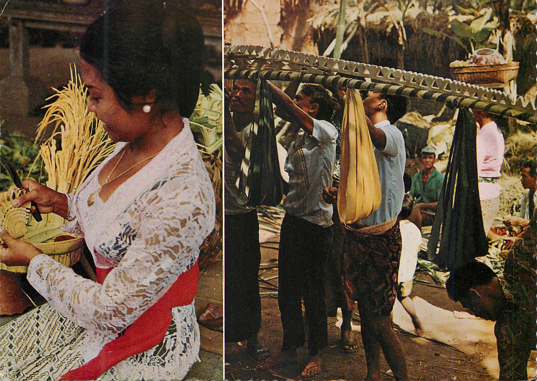 CPM Bali from the young palm leaves the balinese are elaborately making decorations for their Thanks Giving Day 