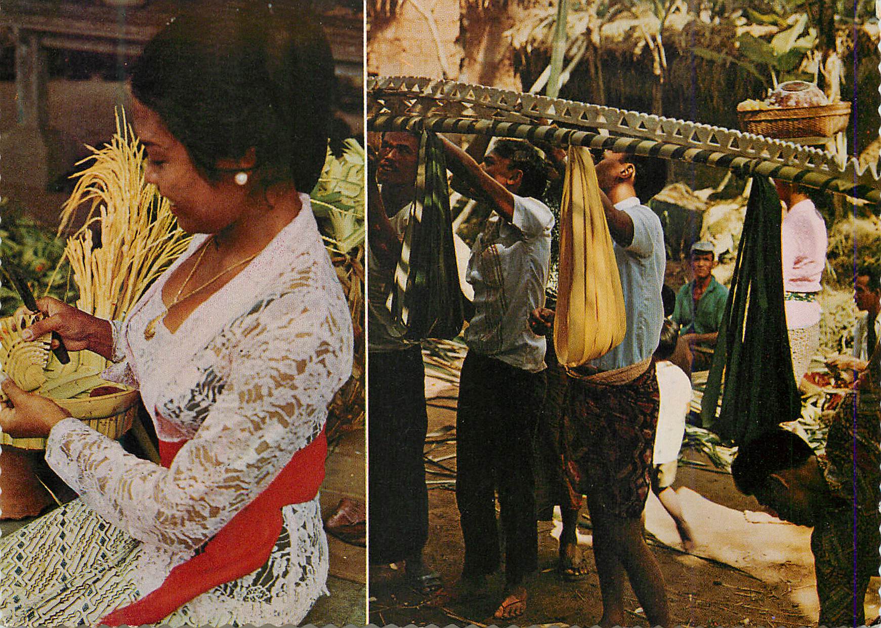 CPM Bali from the young palm leaves the balinese are elaborately making decorations for their Thanks Giving Day 
