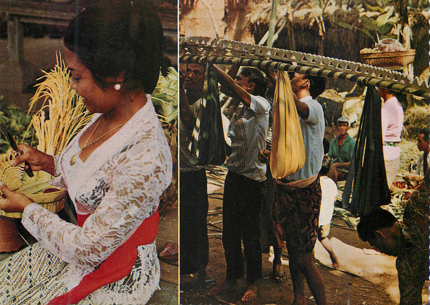 CPM Bali from the young palm leaves the balinese are elaborately making decorations for their Thanks Giving Day 