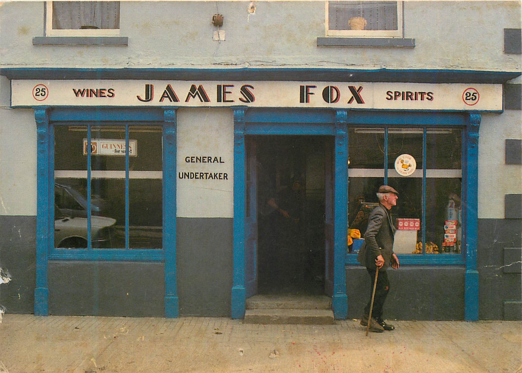 CPM An Irish shop front Jamex Fox Wines Spirits