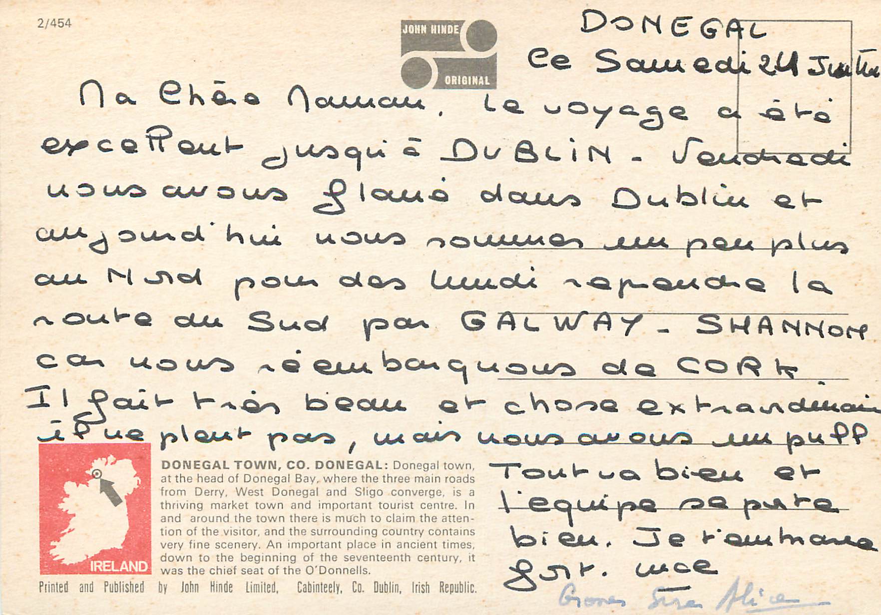 CPM Donegal Town Co Donegal Ireland  — Rückseite