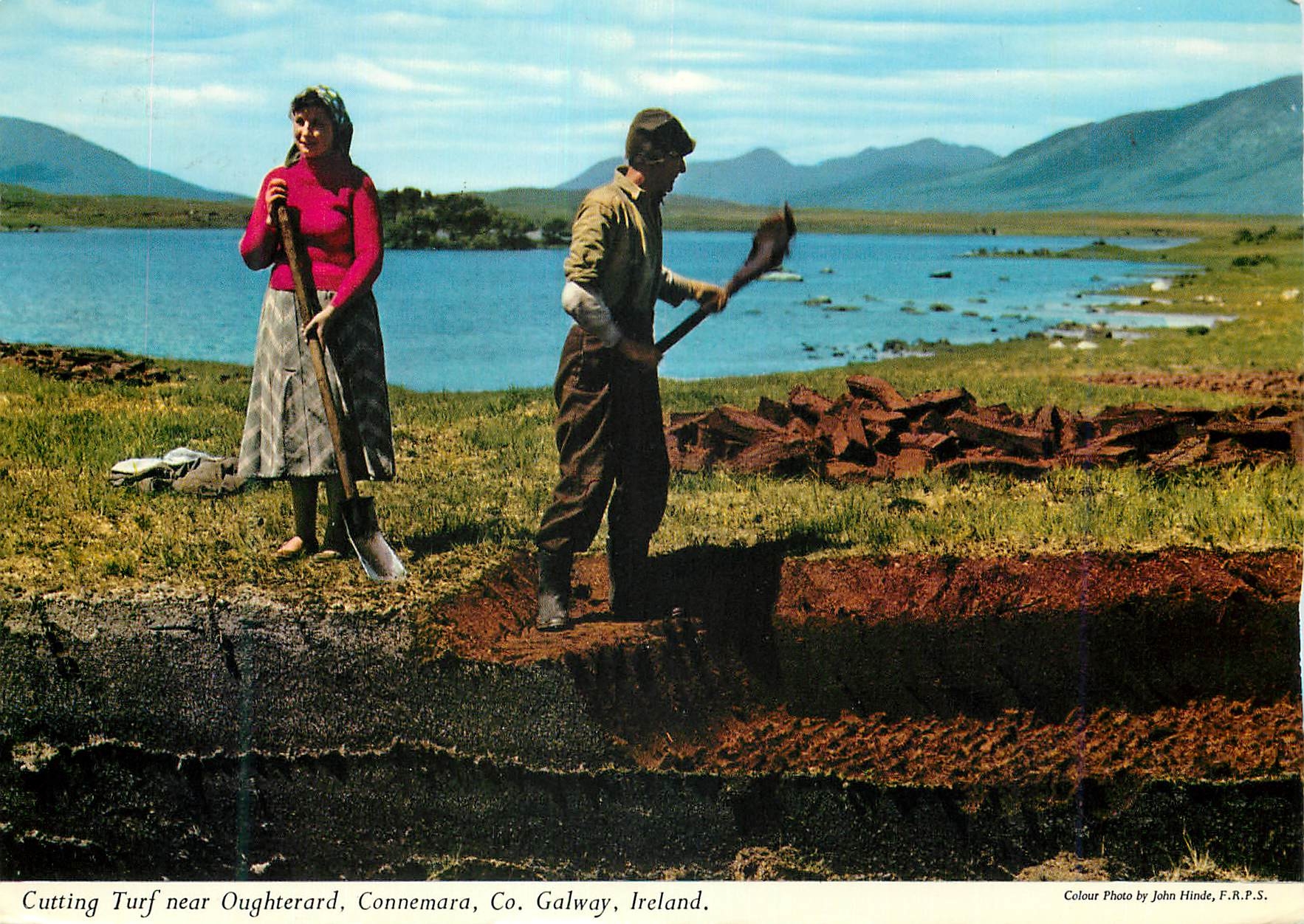 CPM Cutting Turf near Oughterard Connemara Co Galway Ireland 