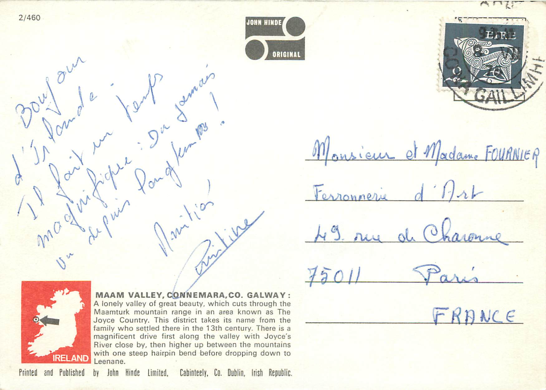 CPM Maam Valley Connemara Co Galway Ireland  — Back