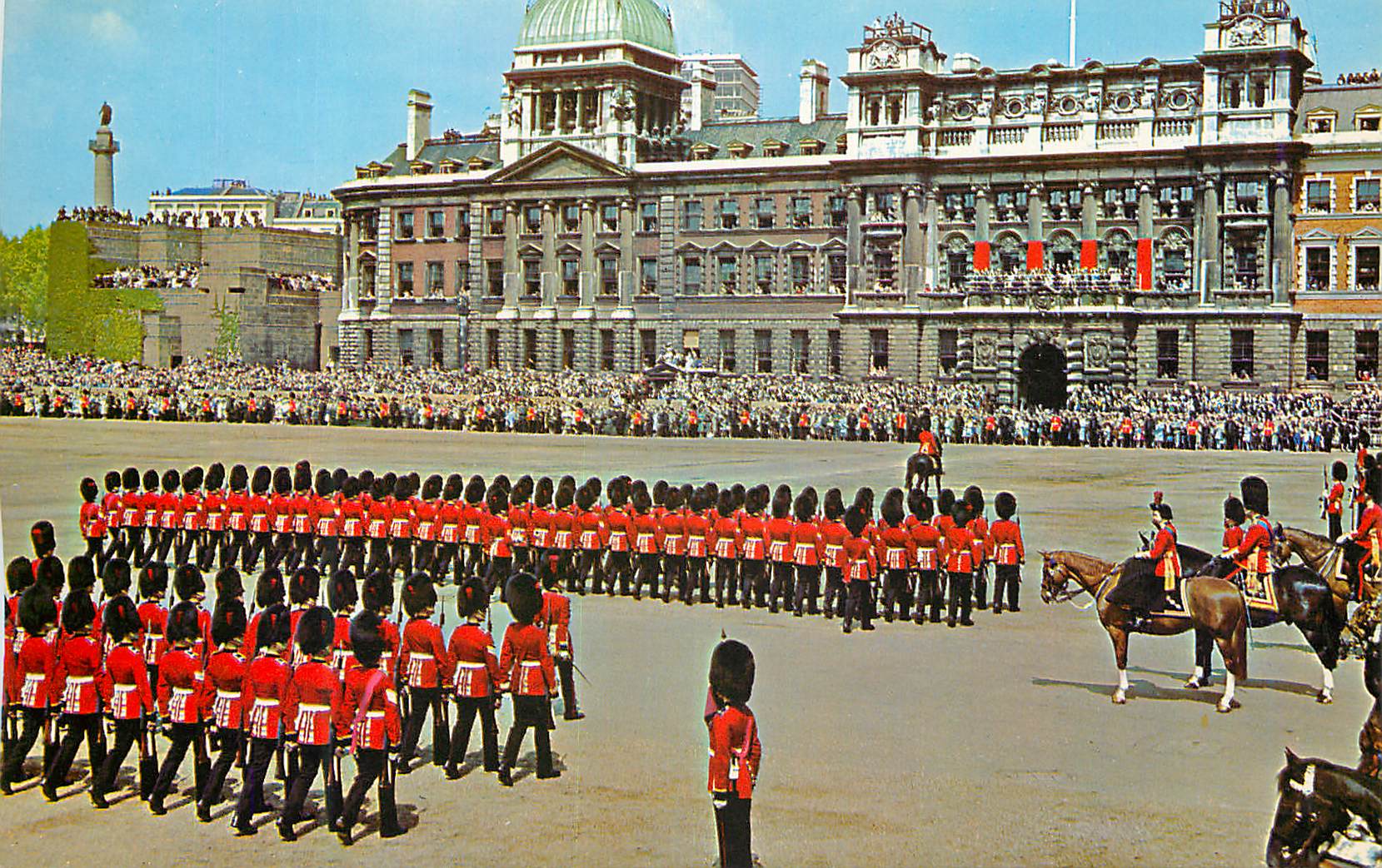 CPM Trooping the colour at Horseguards Parade London  Militaria