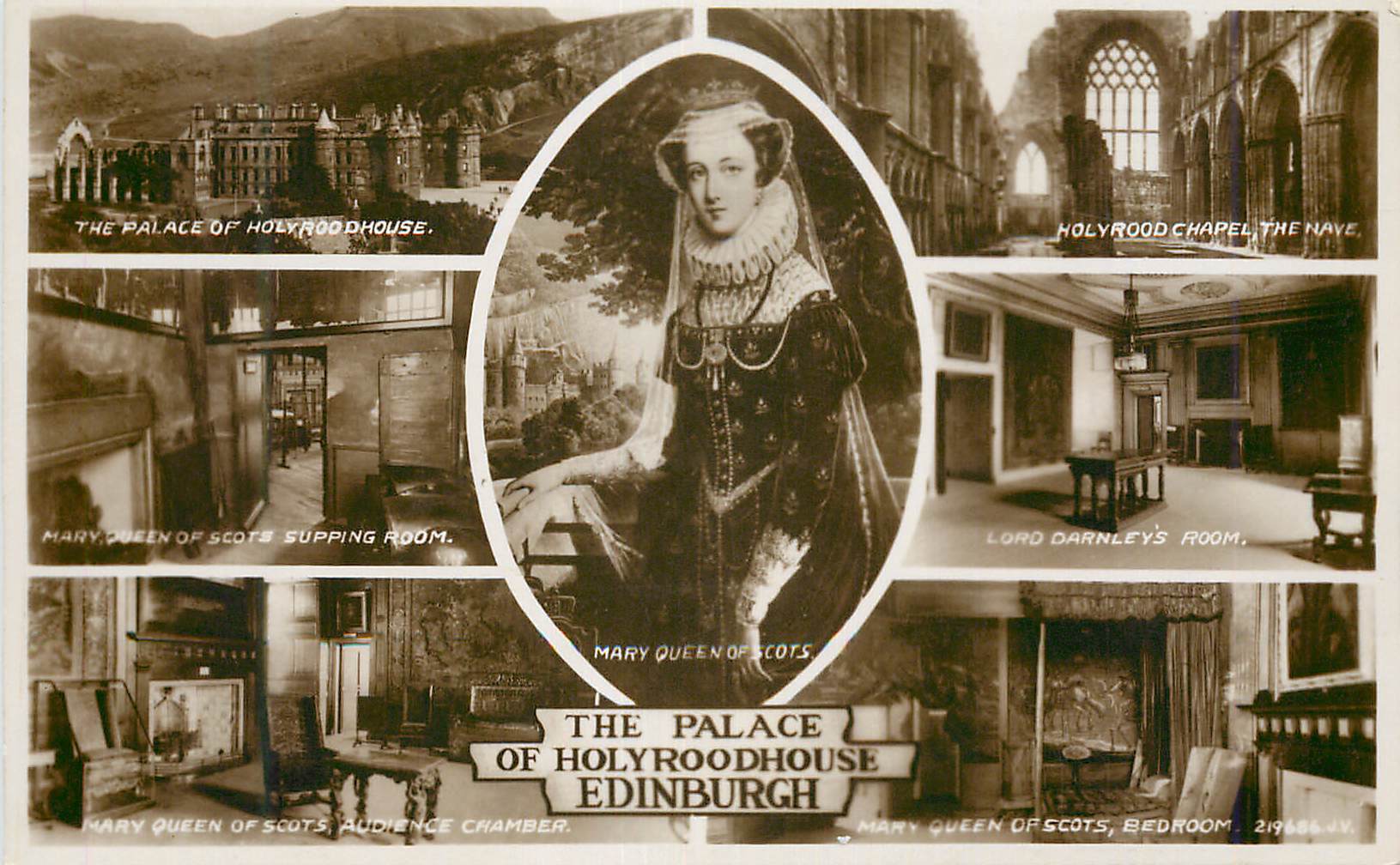 Le Palais de Holyroodhouse — Mary, reine des Scots — éditeur Valentine & Sons Ltd. n° 219684