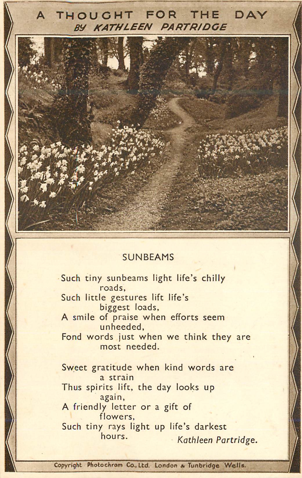 CPM A thought for the day by Kathleen Partridge Sunbeams 