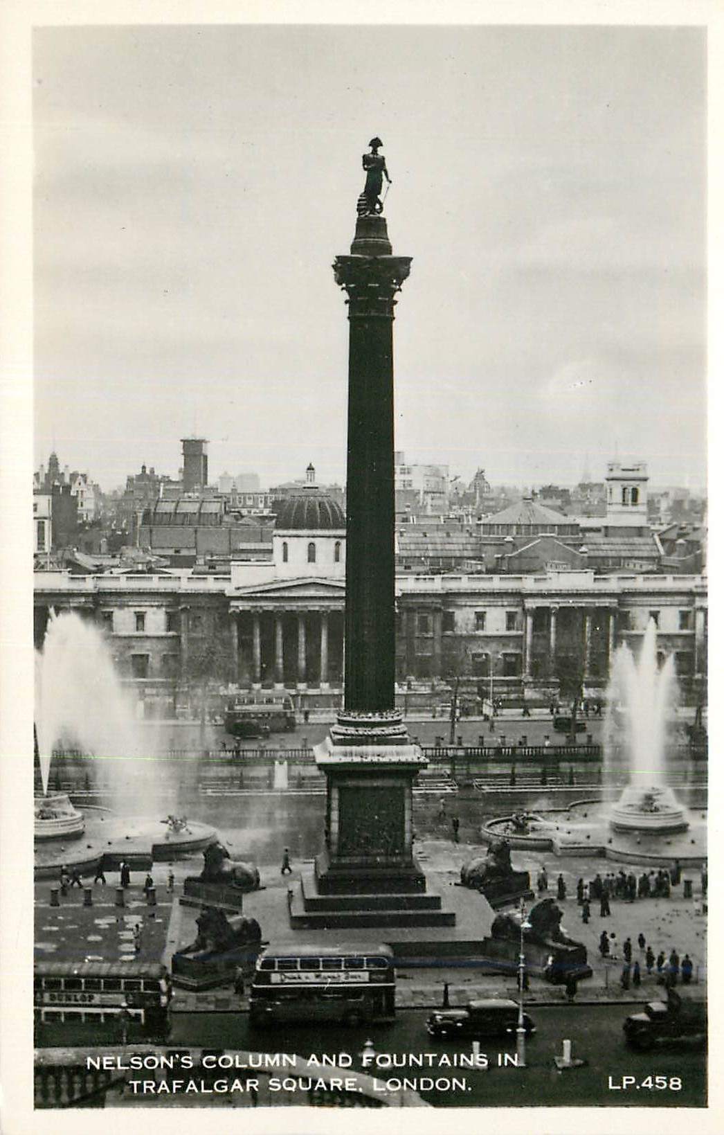 CPM Nelsons Column and Fountains in Trafalgar Square London 