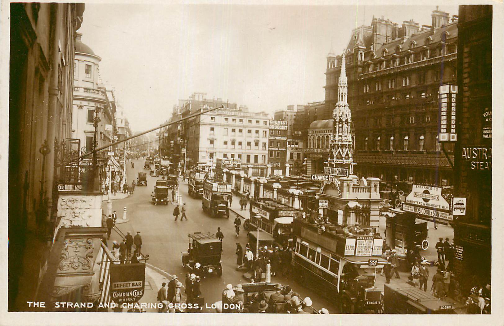 CPM The Strand and Charing Cross London Autobus