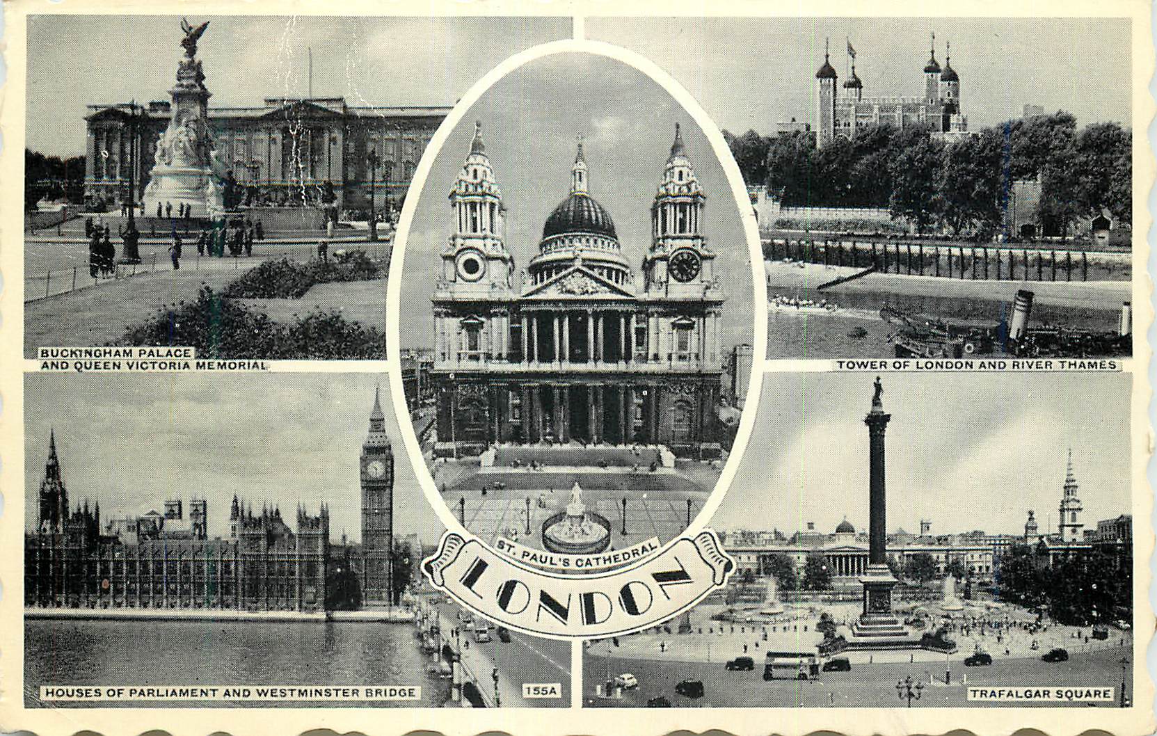CPM Buckingham palace and Queen Victoria Memorial Tower of London and River Thames St Pauls Cathedral London 