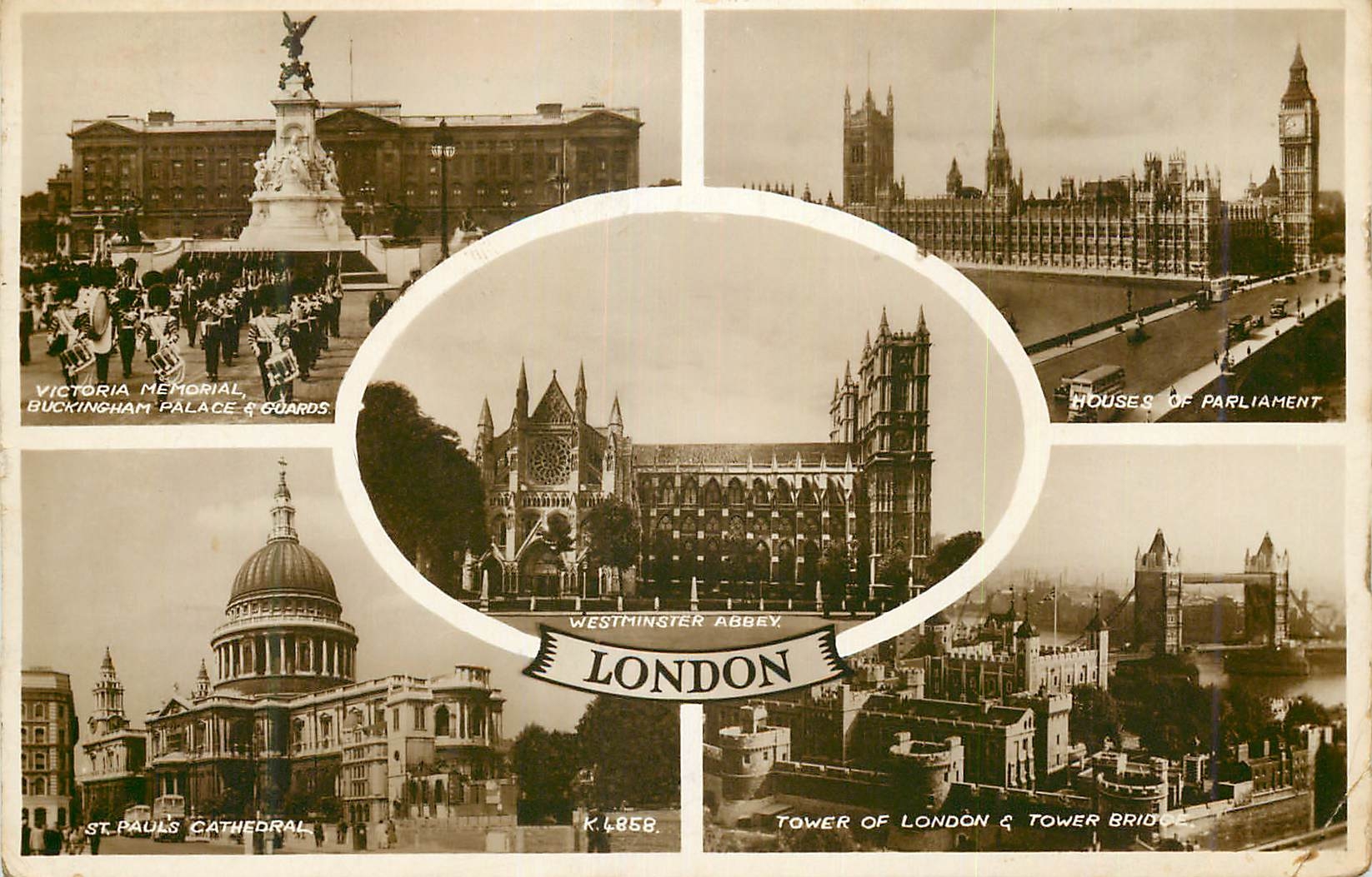 CPM Victoria Memorial Buckingham Palace Guards Houses of Parliament Westminster Abbey London 
