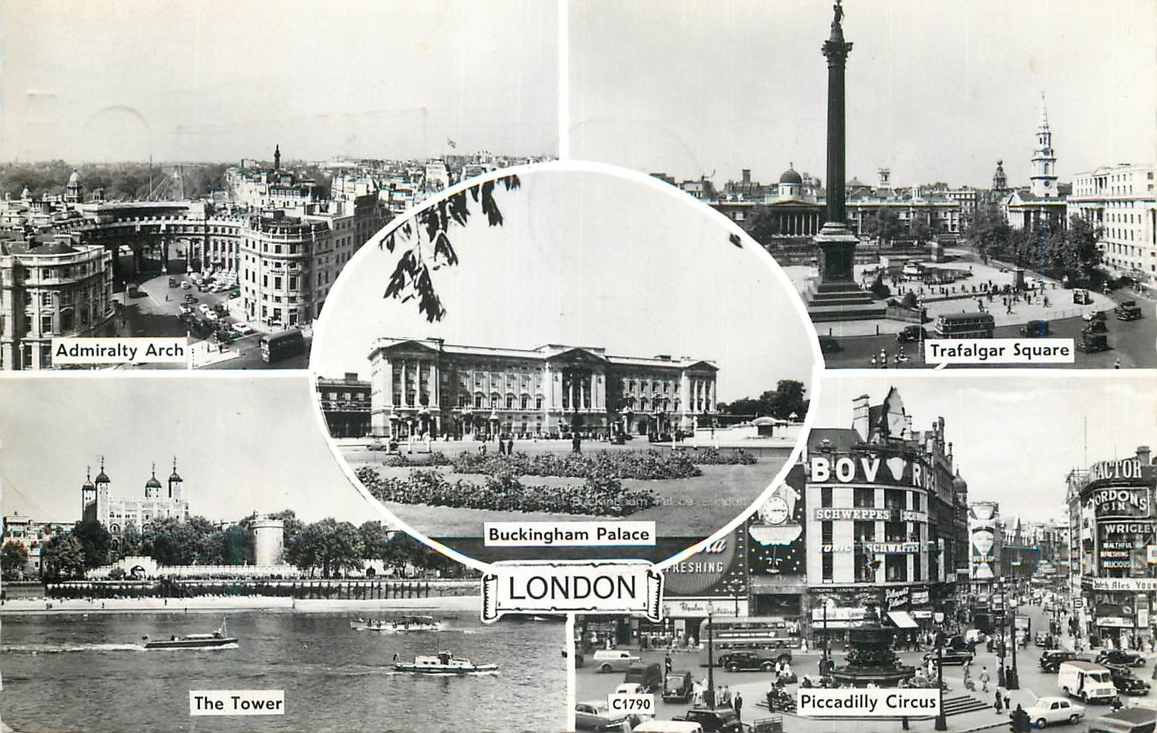 CPM Admiralty arch Trafalgar square Buckingham Palace The Tower Piccadilly Circus London 
